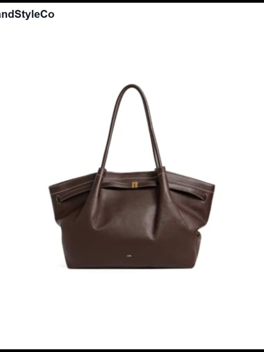 Large Faux Leather Tote Bag with Gathered Design and Shoulder Straps